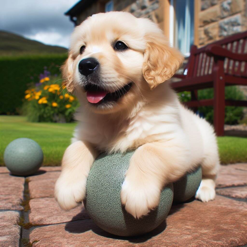 Golden Retriever Puppies Scotland taking Exercise