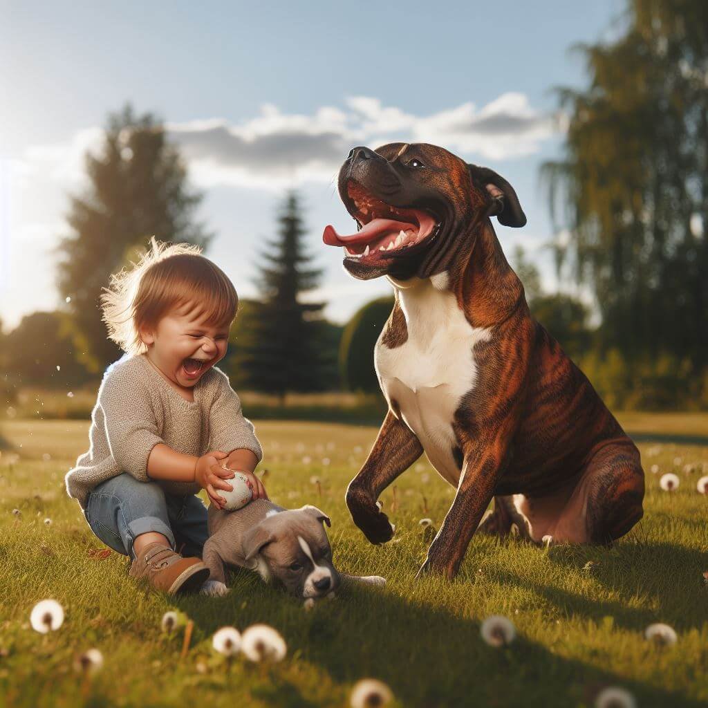 Presa Canario Playing with Child